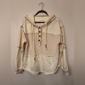 POL Women’s Ivory Winding Roads Knit Hoodie- Size Small- NWT